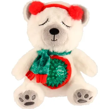 Hračka pro psa Huhubamboo vánoční medvěd s míčkem
