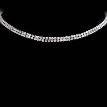 Náhrdelník Luxusní dvojitý štrasový náhrdelník „Diamantová elegance“ z chirurgické oceli se zirkony č. 1851