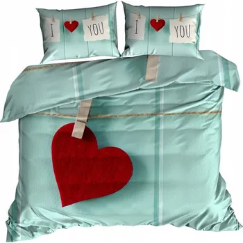 Povlečení Bavlna saténové Povlečení 160x200 cm 3D VALENTÝNSKÉ SRDCE