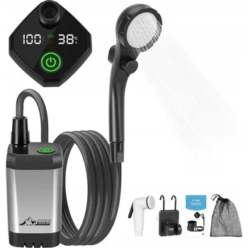 kempingová sprcha PŘENOSNÁ KEMPINGOVÁ SPRCHA S PUMPIČKOU AKUMULÁTOR 6000 mAh 120 MINUT PROVOZU