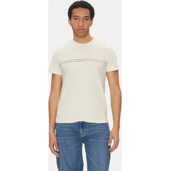 Pánské tričko Tommy Jeans pánské krémové tričko 20003692-8720638832409