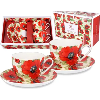 Šálky s podšálky 200 ml 2 ks porcelán CARMANI