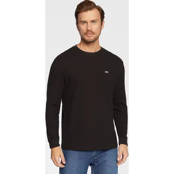 Pánské tričko Tommy Jeans pánské černé tričko s dlouhým rukávem 20023660-1974645