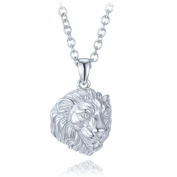 Náhrdelník Moonlit Stříbrný náhrdelník s přívěskem hlavy lva