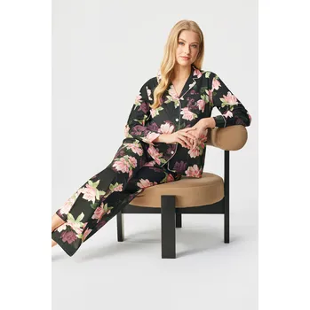 Dámské noční prádlo Pyžamo Ralph Lauren Woven Lawn Notch Collar dlouhé