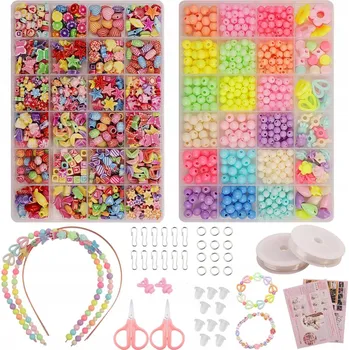 dětská sada na výrobu šperků KREATIVNÍ SADA KORÁLKŮ PRO VÝROBU NÁRAMKŮ A BIŽUTERIE DÁREK