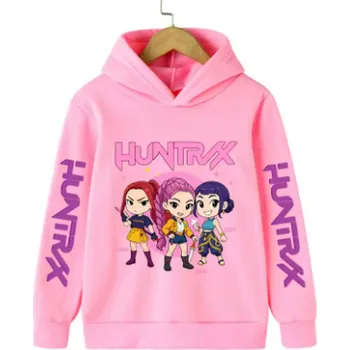 Chlapecký svetr KPop Demon Hunters (Lovkyně démonů) KPop Demon Hunters dětská mikina s potiskem (Huntrix) Barva: růžová (64113), Velikost: 130