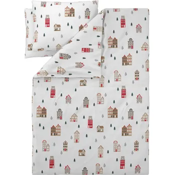 Povlečení LIVARNO® Ložní povlečení z jemného flanelu, 220 x 240 cm, 70 x 90 cm (domečky)