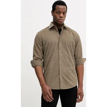 Pánská košile Manšestrová košile BOSS P-JOE-kent-C1-222 pánská, regular, s klasickým límcem, 50550679 zelená 79C, vel. 43