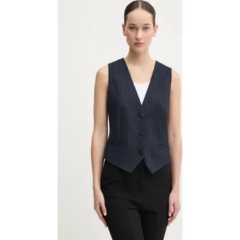 Dámská vesta Vesta HUGO tmavomodrá barva, jednořadá, 50536433 59X, vel. 36