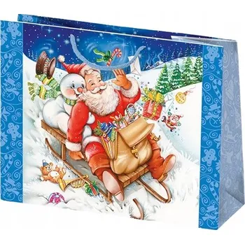 Dárková taška DÁRKOVÁ TAŠKA VÁNOČNÍ MIKULÁŠ T6 30X23X10CM VZOR 6