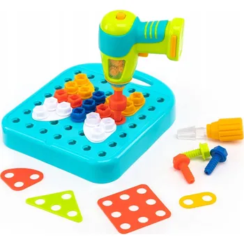 Vrtačka HRAČKA VRTAČKA ŠROUBOVÁK PRO ROZVOJ MANUÁLNÍCH DOVEDNOSTÍ 73 DÍLŮ