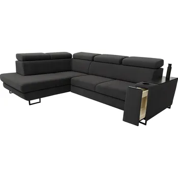 Sedací souprava Rozkládací rohová sedačka SAGEL černá