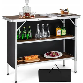 kempingová skříňka SKLÁDACÍ KEMPINGOVÁ SKŘÍŇKA KUCHYNĚ TURISTICKÁ 3 POLICE STOLEK + TAŠKA