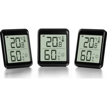 TERMOMETR ELEKTRONICZNY HIGROMETR VNITŘNÍ MĚŘIČ VLHKOSTI SADA 3 KS