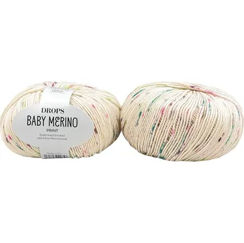 Příze Drops Baby Merino print 101 borůvky a smetana