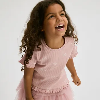 Reserved - Bavlněné tričko s potiskem - pastelově růžová - 574FT-03X - 574FT-03X-110