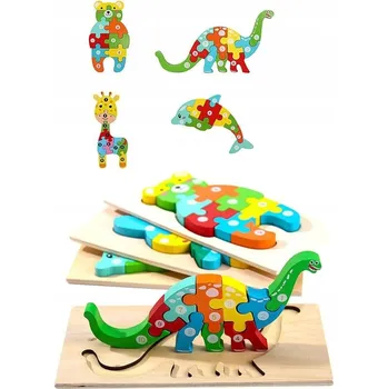 Dřevěná hračka PŘILOŽENÉ PUZZLE PRO DĚTI Montessori HRAČKA DŘEVĚNÝ DÁREK PRO DÍTĚ