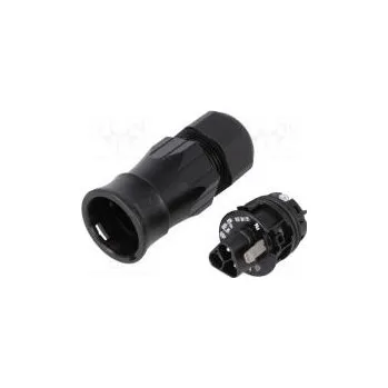 Elektrický konektor Zástrčka Konektor kulatý vidlice PIN 3 stříbřený 20A 250V