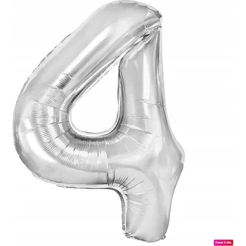 Balónek Balónky číslice č. 4 stříbrné - Ideální na narozeniny a oslavy