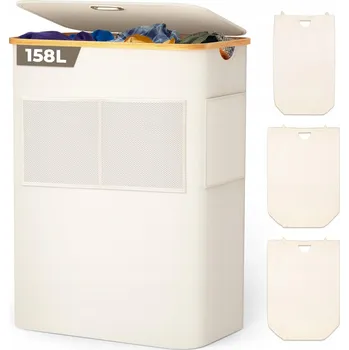Koš na prádlo Koš na prádlo KOSZ NA PRANIE 158 LITRÓW POJEMNY 3 PRZEGRODY 158 l béžový