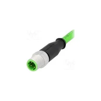 Síťový konektor Zástrčka M12 PIN 4 vidlice kód D-Ethernet 1,5m Izolace PVC