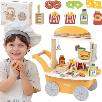 Dřevěná hračka VIGA Mini-Hamburger Shop - Kreativní hra na hrdiny