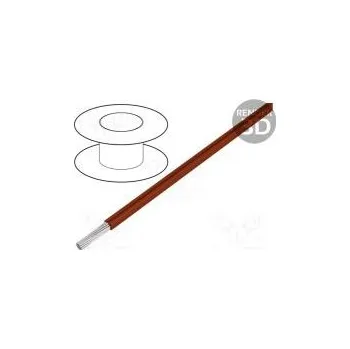 elektrický kabel Vodič HookUp Wire PVC lanko Cu 28AWG hnědá PVC 300V 30,5m