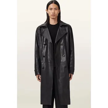 Dámský kabát Kožený trenčkot AllSaints KELLETT M026LD černá 99X, vel. S