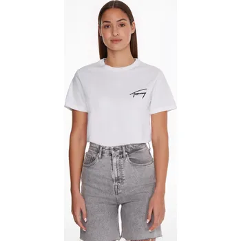 Dámské tričko Tommy Jeans dámské bílé triko SIGNATURE 20004814-8720116635577