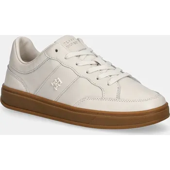 Pánská obuv Kožené tenisky Tommy Hilfiger TH HERITAGE COURT SNEAKER LTR FW0FW09028 béžová 01X, EUR 38