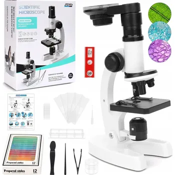 Mikroskop MIKROSKOP PRO DĚTI VZDĚLÁVACÍ ZVĚTŠENÍ MAX 1200X PRO VÝUKU