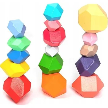 Dřevěná hračka UMU Dřevěné stohovací kameny pro děti 16 kusů