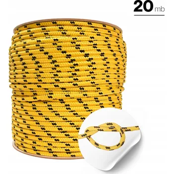 Lany Polypropylenové lano pletené žluté s tečkami ø5mm délka 20m