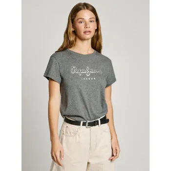 Dámské tričko Pepe Jeans dámské šedé tričko Gaia 20013971-8445866849332
