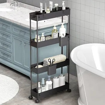 regál VOZÍK REGÁL ORGANIZÉR 4 POLICE POJÍZDNÝ 6 HÁČKŮ