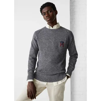 Pánský svetr Tommy Hilfiger pánský tmavě šedý svetr TH Monogram 20009810-1867251