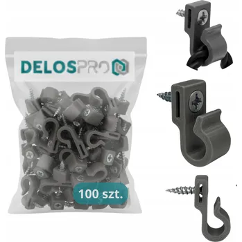 Obraz Univerzální šroubovací háčky pro světýlka, girlandy a dekorace šedé 100 ks