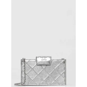 Kabelka Kožená kabelka Tory Burch Fleming stříbrná barva, 175190-040 175190.040 SLV, vel. ONE SIZE