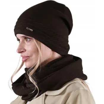 Čepice Alur set: čepice a nákrčník (rolák) univerzální velikost, hnědá