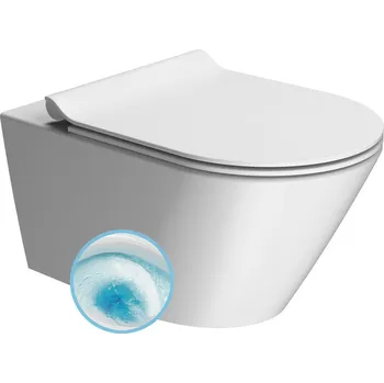 Klozet GSI KUBE X závěsná WC mísa, GeniusFlush, 36x55cm, bílá dual-mat, 941309