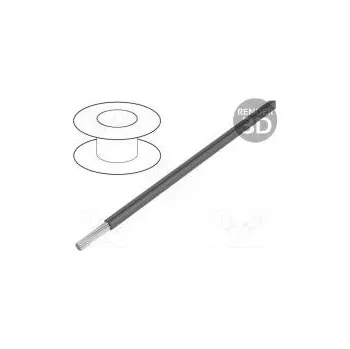 elektrický kabel Vodič HookUp Wire PVC lanko Cu 22AWG tmavě šedá PVC 150V