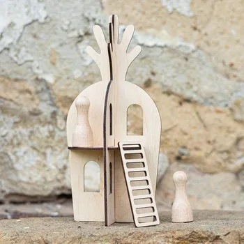 Dřevěná hračka Dřevěný domeček – Panáčkova mrkev (213)