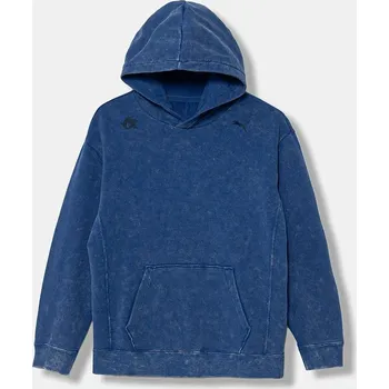 Chlapecká mikina Dětská bavlněná mikina Puma PUMA X SONIC Relaxed Graphic Hoodie TR modrá barva, s kapucí, vzorovaná, 632382 57X, vel. 140