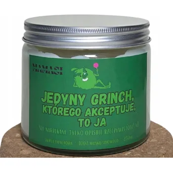 Svíčka GRINCH TO JÁ - vonná svíčka ze 100% sójového vosku, 250 ml, velká