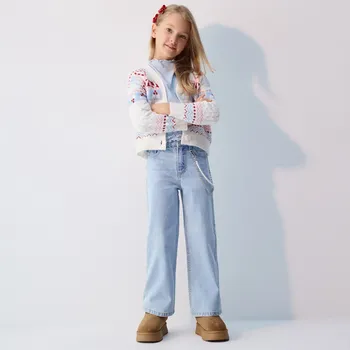 Dívčí džíny Reserved - Rovné džíny s řetízkem - modrá - 822FF-50J - 822FF-50J-164