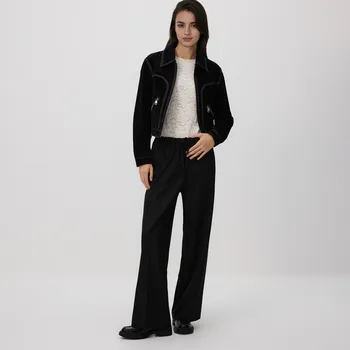 Dámské kalhoty Reserved - Volné žebrované kalhoty - černý - 324GF-99X - 324GF-99X-S