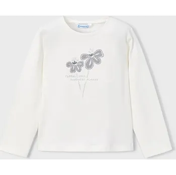 Bavlněné tričko s dlouhým rukávem Mayoral 178.6K.Mini.9BYA bílá 00X, vel. 134