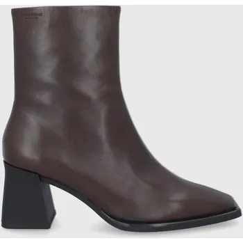 Dámské kozačky Kožené kotníkové boty Vagabond Shoemakers dámské, hnědá barva, na podpatku 5002.001.35 98X, EUR 38
