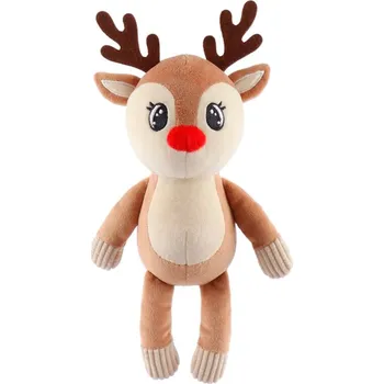 Hračka pro psa Huhubamboo vánoční sob s červeným nosem 28 cm